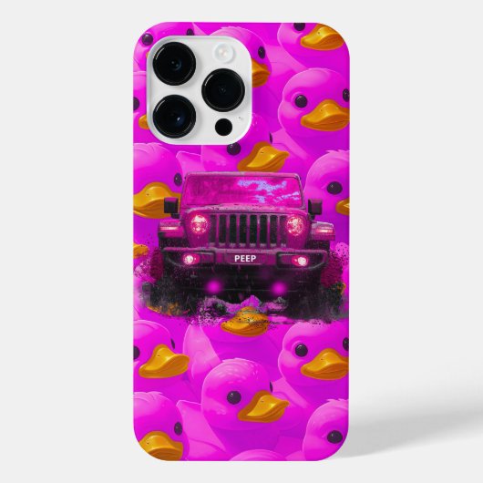 Rosa Enten mit einem rosa 4x4 Truck iPhone Case Hülle (Rückseite)