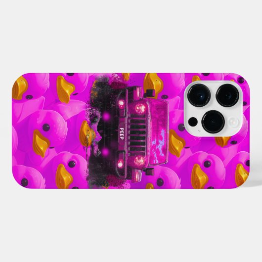 Rosa Enten mit einem rosa 4x4 Truck iPhone Case iPhone Hülle (Rückseite (Horizontal))