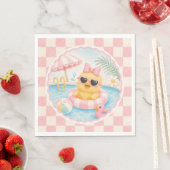 Rosa Enten Pool Party Servietten, Splish Splash So Serviette (Beispiel)