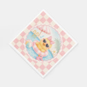Rosa Enten Pool Party Servietten, Splish Splash So Serviette (Ecke)
