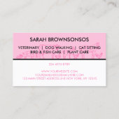 Rosa Entenziege Kuh Ziegenhahn Donkey Hühnerfleisc Visitenkarte (Rückseite)