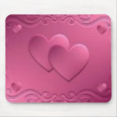 rosa Entwurf mit 2 Herzen Mousepad (Vorne)