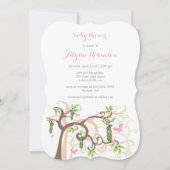 Rosa Erbse im Pod Girl Dusche Einladung (Vorderseite)