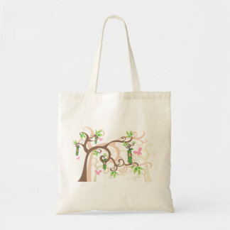 Rosa Erbse in einem Pod Garden Girl Babydusche Tag Tragetasche