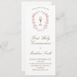 Rosa-Erbsen der ersten Kommunion Einladung