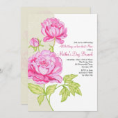 Rosa Erbsen Einladung (Vorne/Hinten)