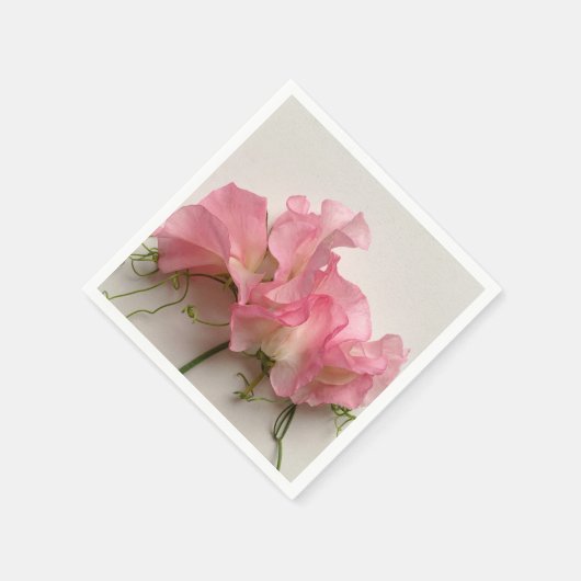 Rosa Erbsen nah Serviette (Ecke)