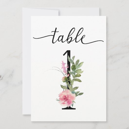 Rosa Erbsen Tabelle 1 Tischnummer (Vorderseite)