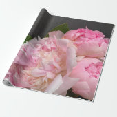 Rosa Erdbäume auf dunkelgrau Geschenkpapier (Ungerollt)