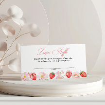 Rosa Erdbeer-Blumen-Baby-Shower-Windel-Raffle