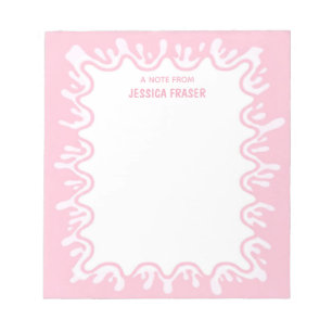 Rosa Erdbeer-Milchshake-Spritzer Personalisiert Notizblock