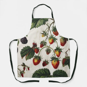 Rosa Erdbeer-Schürze - Retro-Fruchtprint Küche  Schürze