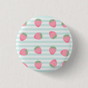 Rosa Erdbeer-Streifen Button