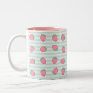  Rosa Erdbeer-Streifen Zweifarbige Tasse