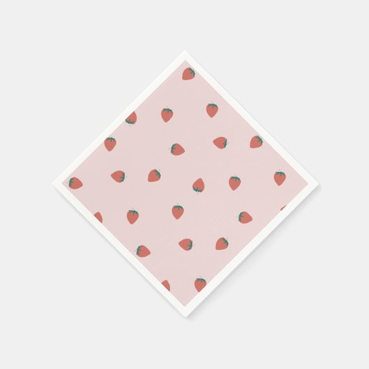 Rosa Erdbeercocktail Servietten (Ecke)