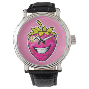 Rosa Erdbeere Armbanduhr