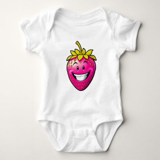 Rosa Erdbeere Baby Strampler (Vorderseite)