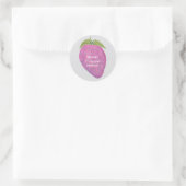 Rosa Erdbeere Berry Erster Geburtstag Runder Aufkleber (Tasche)