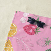Rosa Erdbeere & Blumenstrauß Strandtuch (Beispiel)