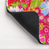 Rosa Erdbeere bunt blumig Mousepad (Ecke)