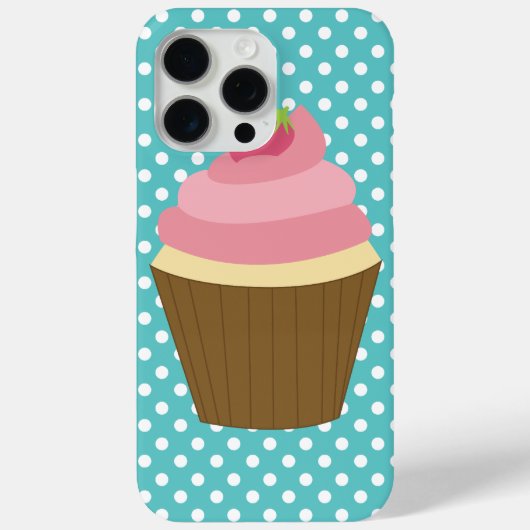 Rosa Erdbeere Cupcake Illustration Case-Mate iPhone Hülle (Rückseite)