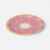 Rosa Erdbeere Donut Pappteller (Schrägansicht)