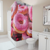 Rosa Erdbeere Donuts Duschvorhang (Beispiel)