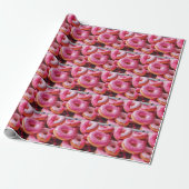 Rosa Erdbeere Donuts Geschenkpapier (Ungerollt)