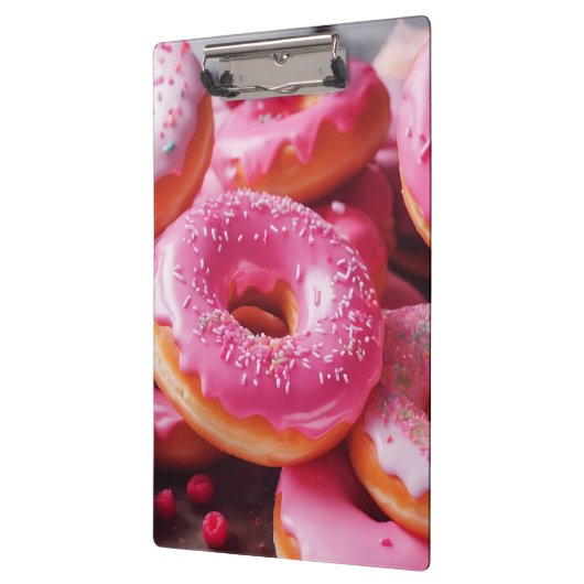 Rosa Erdbeere Donuts Klemmbrett (Links)