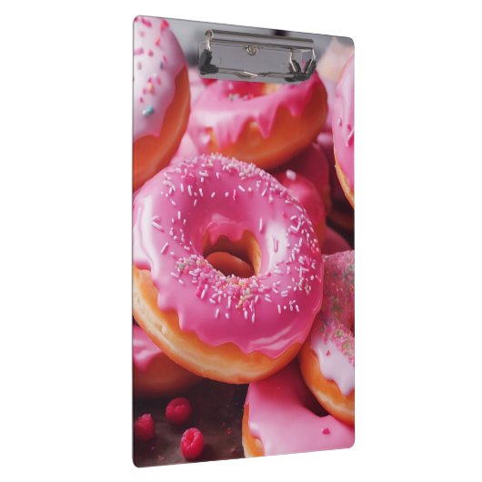 Rosa Erdbeere Donuts Klemmbrett (Rechts)