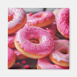 Rosa Erdbeere Donuts Magnet