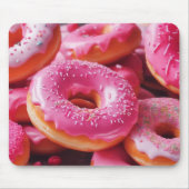 Rosa Erdbeere Donuts Mousepad (Vorne)