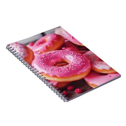 Rosa Erdbeere Donuts Notizblock (Rechte Seite)