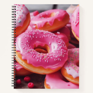 Rosa Erdbeere Donuts Notizblock