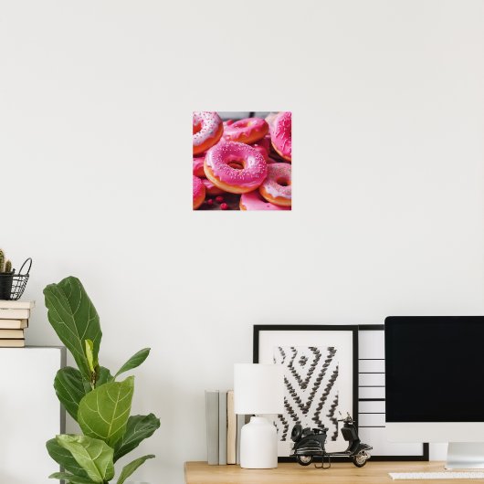 Rosa Erdbeere Donuts Poster (Heimbüro)
