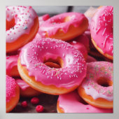 Rosa Erdbeere Donuts Poster (Vorne)