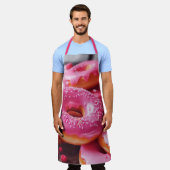 Rosa Erdbeere Donuts Schürze (Getragen)