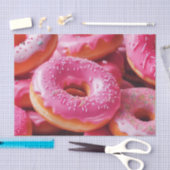 Rosa Erdbeere Donuts Seidenpapier (Handwerk)