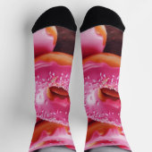 Rosa Erdbeere Donuts Socken (Oben)