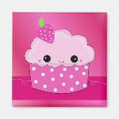 Rosa Erdbeere Dosen Cupcake Magnet (Vorne)