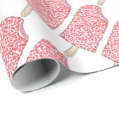 Rosa Erdbeere Eclair Ice Cream Popsicle Lolly Geschenkpapier (Rolleneckpunkt)