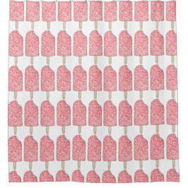 Rosa Erdbeere Eclair Popsicles Duschvorhang