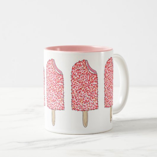 Rosa Erdbeere Eclair Popsicles Popsicle Tasse (VorderseiteRechts)