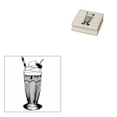 Rosa Erdbeere Eis Creme Shake Milkshake Dessert Gummistempel (Stempel)