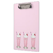 Rosa Erdbeere Eis Creme Shake Milkshake Dessert Klemmbrett (Links)