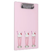 Rosa Erdbeere Eis Creme Shake Milkshake Dessert Klemmbrett (Rechts)