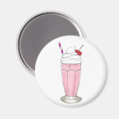 Rosa Erdbeere Eis Creme Shake Milkshake Dessert Magnet (Vorderseite/Rückseite)