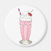 Rosa Erdbeere Eis Creme Shake Milkshake Dessert Magnet (Vorne)