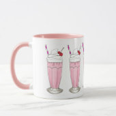 Rosa Erdbeere Eis Creme Shake Milkshake Dessert Tasse (Links)