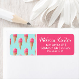 Rosa Erdbeere Eis Crememuster, blau